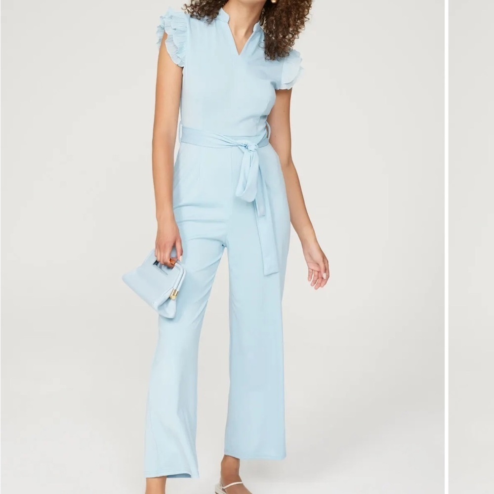 Area Stars Light Blue Ruffled Sleeve Jumpsuit Preloved size large